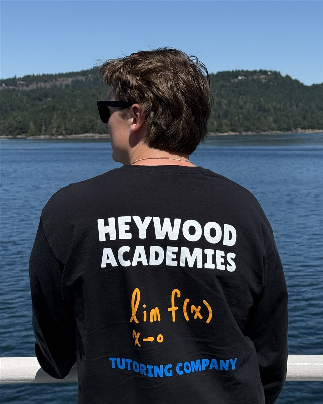 Matt Heywood wearing a Heywood Academies sweatshirt